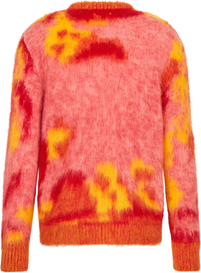Dior X Peter Doig Pink Orange Red And Yellow Lion Shaggy Sweater