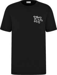 Dior X Shawn Black Varsity Logo Patch T Shirt
