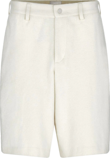 Dior X Shawn Stussy White Ribbed Corduroy Shorts
