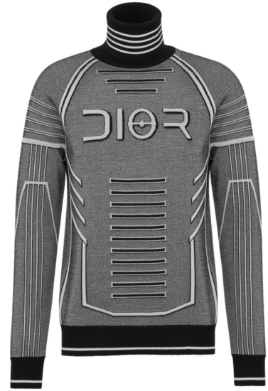 Dior X Sorayama Grey Futuristic Looking Sweater