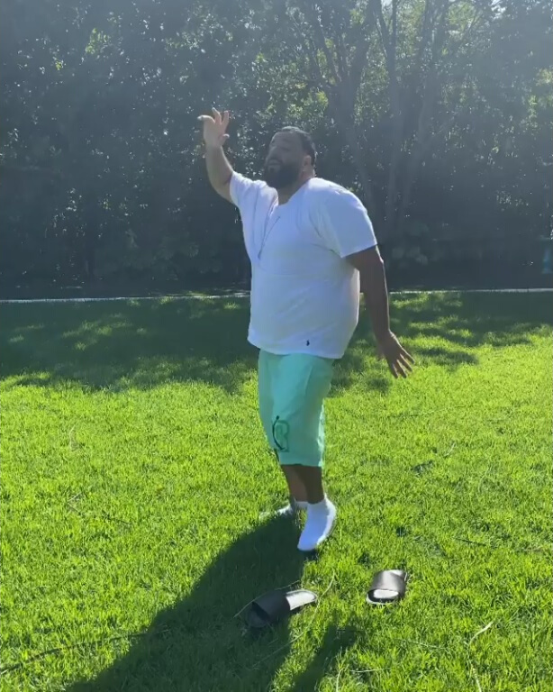 DJ Khaled Dances In a Polo Ralph Lauren Tee & Jordan Swim Shorts