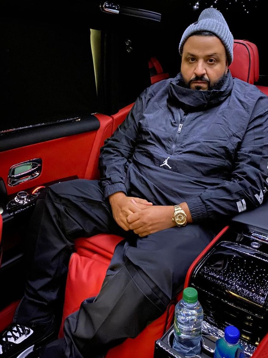 DJ Khaled Wearing all Black Jordan Gear & Sneakers With a Rolex Watch