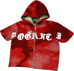 Dogani Red Logo Short Sleeve Hoodie
