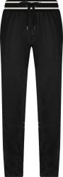 Dolce And Gabbana Black And White Rubber Logo Trackpants