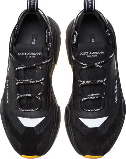 Dolce & Gabbana Black & Yellow-Sole 'Daymaster' Sneakers | INC STYLE