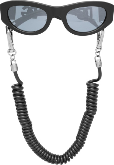 Dolce And Gabbana Black Rectangular Corded Sunglasses