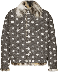 Grey Allover-DG Fur Lined Jacket
