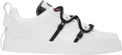 White & Black-Tongue 'Portofino' Sneakers