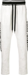 Dolce And Gabbana White Logo Embellished Trackpants