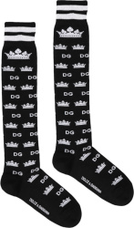 Dolce Gabban Black White Crown Socks