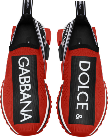 Dolce & Gabbana Red Slip-On 'Sorrento' Sneakers | INC STYLE