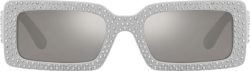 Grey Crystal Rectangular Sunglasses (DG4447B)