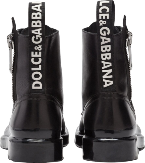 Dolce & Gabbana Black Drip-Effect Combat Boots | Incorporated Style