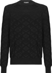 Dolce Gabbana Black 3d Diamond Sweater