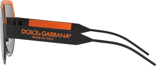 Dolce Gabbana Black And Orange Metal Sunglasses