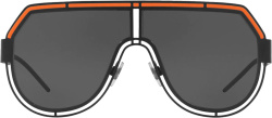 Dolce Gabbana Black And Orange Stripe Oversized Sunglasses