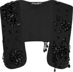 Dolce Gabbana Black Crystal Embellished Harness