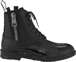 Dolce Gabbana Black Drip Combat Boots