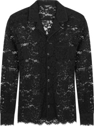 Dolce Gabbana Black Lace Knit Shirt