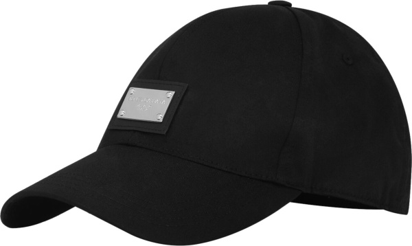 Dolce Gabbana Black Logo Plate Hat