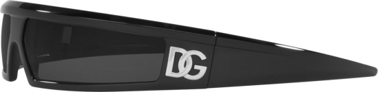 Dolce Gabbana Black Narrow Wrap Sunglasses