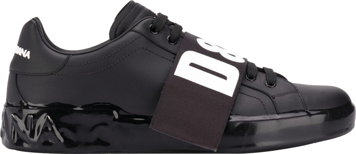 Dolce & Gabbana Black 'Portofino Melt' Strap Sneakers | Incorporated Style
