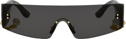 Dolce Gabbana Black Rimless Shield Chain Sunglasses
