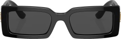 Dolce Gabbana Black Wide Rectangular Sunglasses