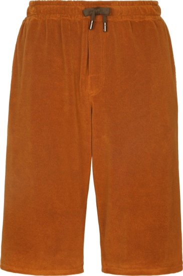 Dolce Gabbana Burnt Orange Terry Cotton Shorts