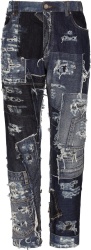 Dolce Gabbana Deep Indigo Patchwork Distressed Jeans