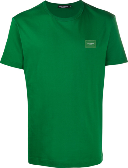 Dolce & Gabbana Logo Plate Green T Shirt