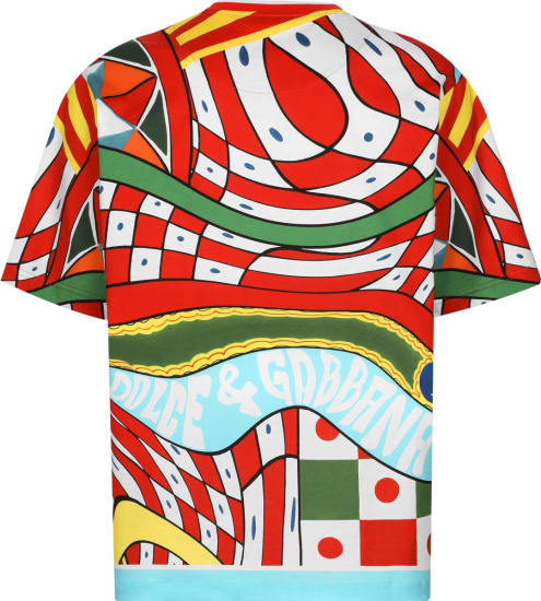 Dolce Gabbana Multicolor Carretto Print T Shirt