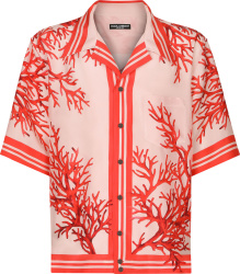 Dolce Gabbana Pink And Orange Coral Print Shirt G5hk3thi1djhf3vk