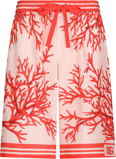 Dolce & Gabbana Orange Coral Print Shorts | Incorporated Style