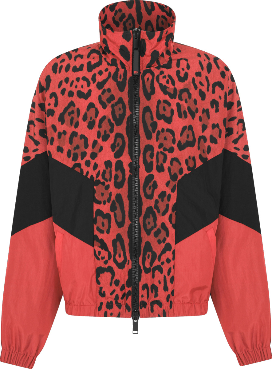 Dolce & Gabbana Red Leopard Chevron Track Jacket | INC STYLE
