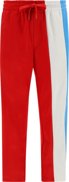 Dolce Gabbana Red Light Blue And White Striped Trackpants