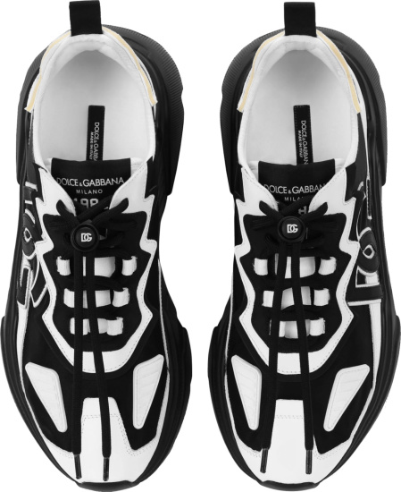 Dolce Gabbana White And Black Daymaster Sneakers