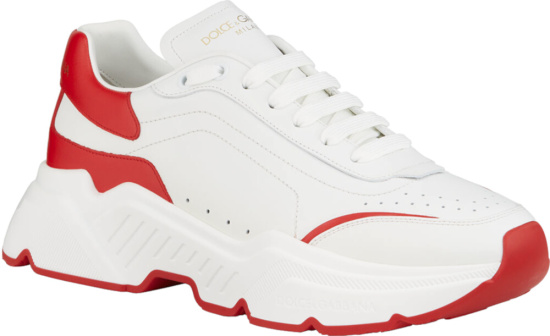 Dolce & Gabbana White & Red 'Daymaster' Sneakers | Incorporated Style