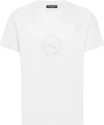 Dolce Gabbana White Dg Laurel Crown Logo T Shirt