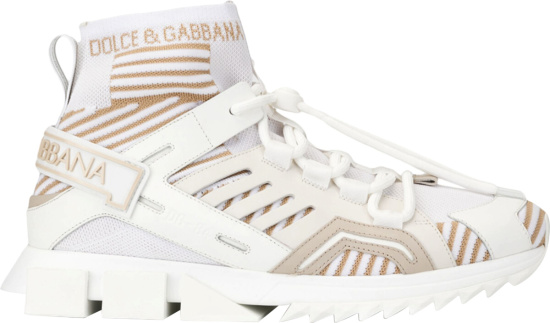 Dolce Gabbana White High Top Sorrentino Trekking Sneakers