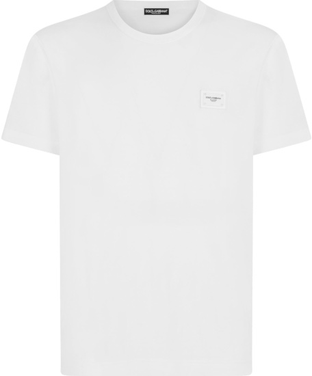 Dolce & Gabbana White Logo-Plaque T-Shirt | INC STYLE