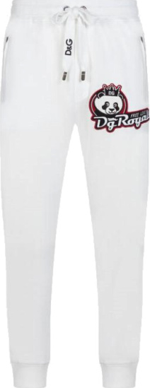 Dolce & Gabbana White Panda Patch Sweatpants | INC STYLE