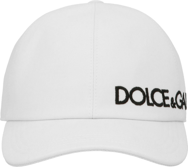 Dolce Gabbana White Side Logo Embroidered Hat