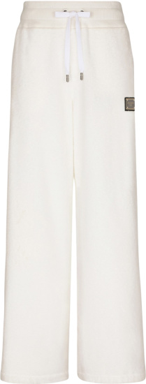 Dolce Gabbana White Terry Cotton Sweatpants