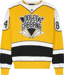 Dolce Gabbana Yellow Hockey Jersey Sweatshirt