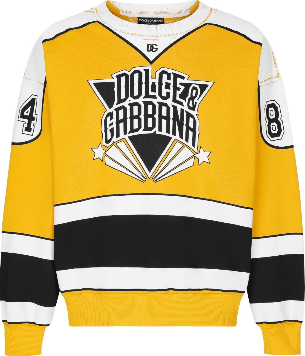 Dolce & Gabbana Yellow Hockey Jersey Sweatshirt | INC STYLE