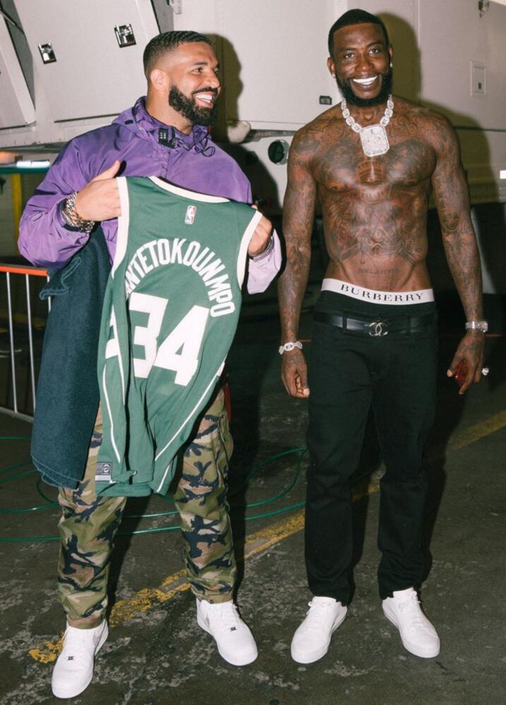 Drake With Gucci Mane in Toronto for Game 3 of the Eastern Conf. Finals