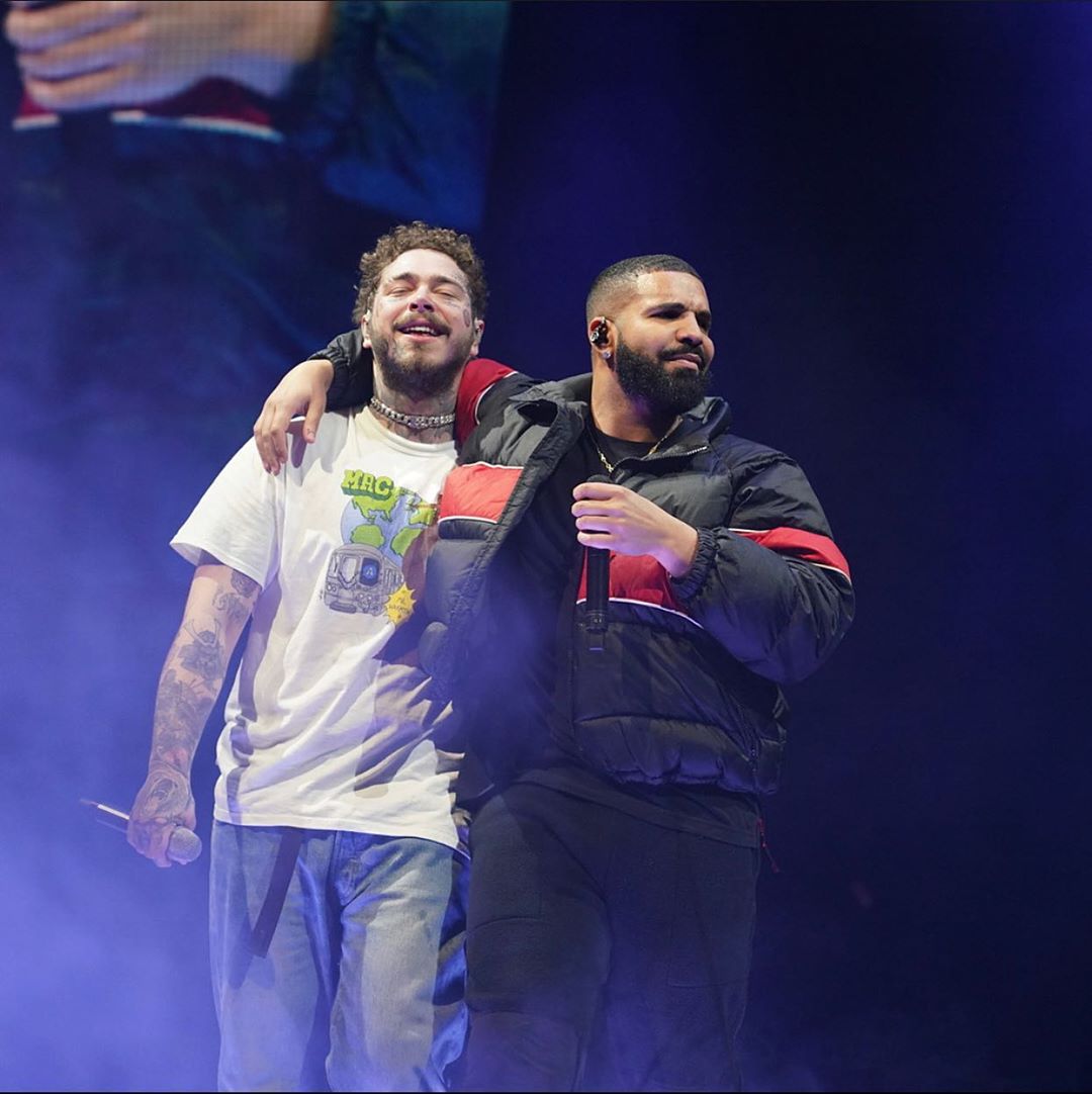 Post Malone Brings Out Drake In DKNY, & TNF For Toronto Show