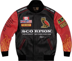 OVO x Migos Black & Red 'Scorpion' Varsity Jacket