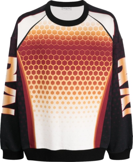 Dries Van Noten Black And Orange Geometric Sweatshirt